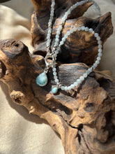 Load image into Gallery viewer, The Larimar & Aquamarine Crystal Bead Necklace