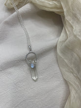 Load image into Gallery viewer, NEW The Halo Moonstone & Quartz Point necklace