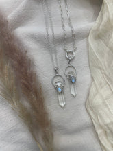 Load image into Gallery viewer, NEW The Halo Moonstone & Quartz Point necklace