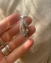 Load image into Gallery viewer, The Diamond Cut Citrine & Topaz Teardrop Necklace.