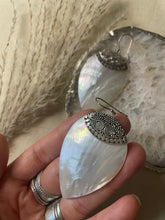 Load image into Gallery viewer, NEW The Large Mother Of Pearl Fan Earrings.