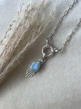 Load image into Gallery viewer, The Rising Moon Paperclip Necklace. 22inch Chain
