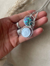 Load image into Gallery viewer, The Light &amp; The Dark Sun dial Necklace.
